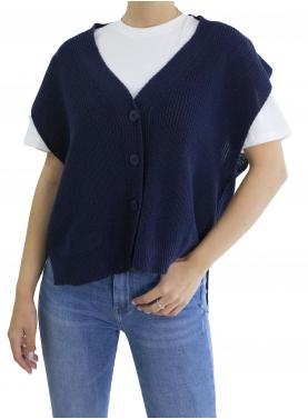 Cardigan con scollo a V con bottoni smanicato